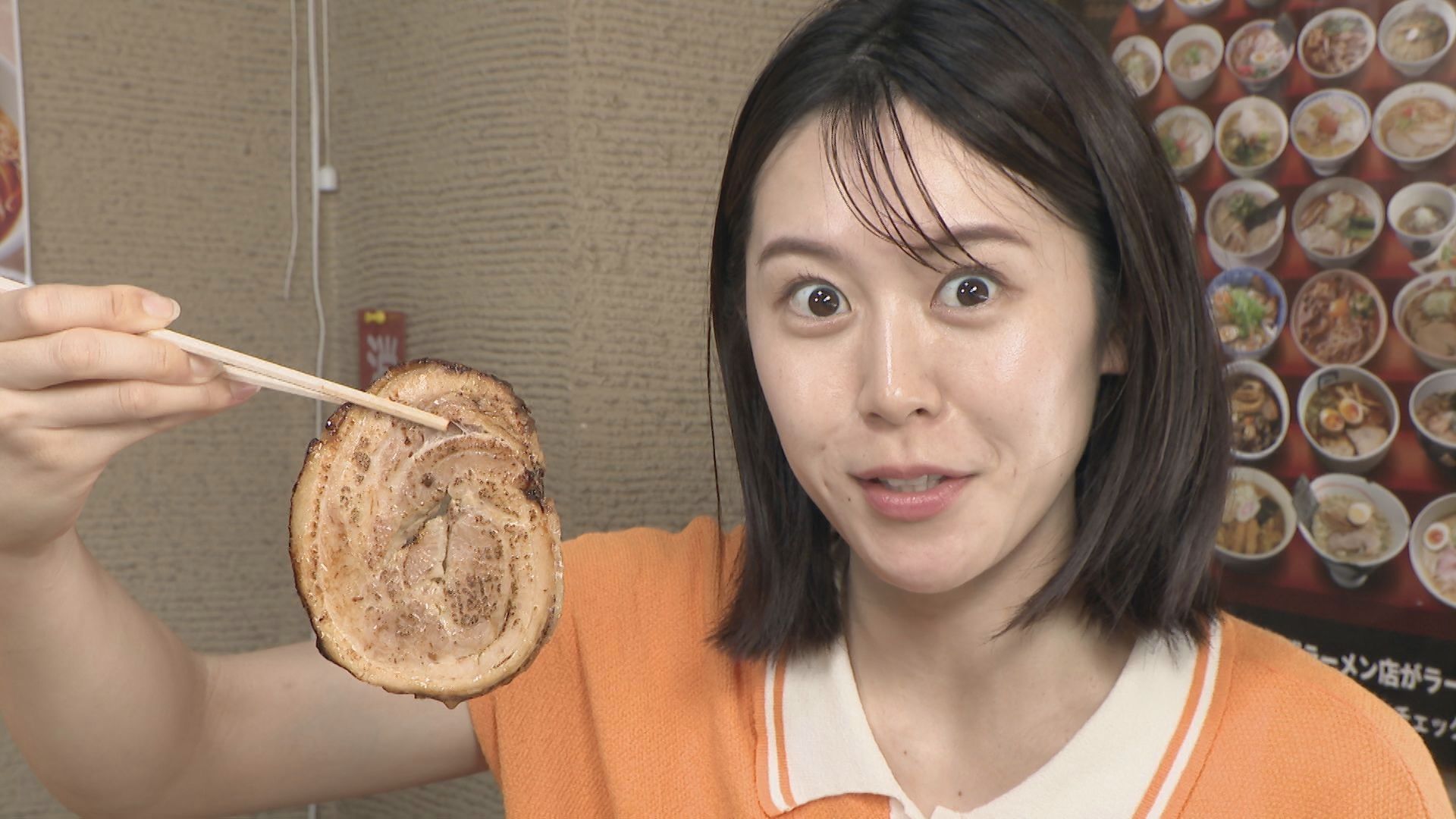 加藤愛アナが岐阜・高山市の『やよいそばの肉球』を調査! ラーメンを覆う巨大な肉球! 毎月29日“肉の日”限定の愛されフード