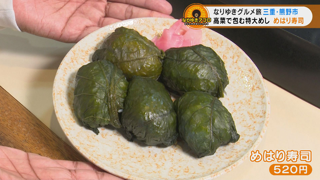 高菜×白飯の相性抜群!熊野で有名なローカルフード「めはり寿司」を堪能!三重県熊野市でなりゆきグルメ旅