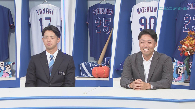 「サンデードラゴンズ」より吉見一起氏と宮原廉投手(C)CBCテレビ