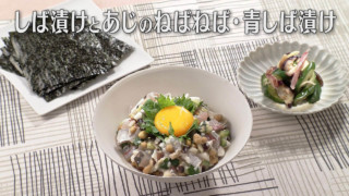 「しば漬けとあじのねばねば・青しば漬け」の作り方【キユーピー３分クッキング】