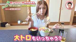 朝どれ鮮魚の海鮮丼に「口の中でジュワジュワ溶ける～！」 絶景サウナも満喫 グラビアアイドル・三田悠貴の軽トラ本州縦断の旅