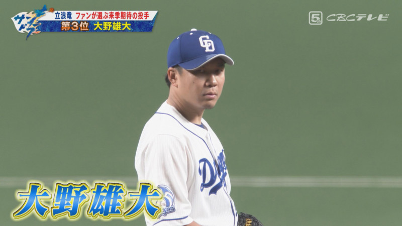 「サンデードラゴンズ」より大野雄大投手©CBCテレビ