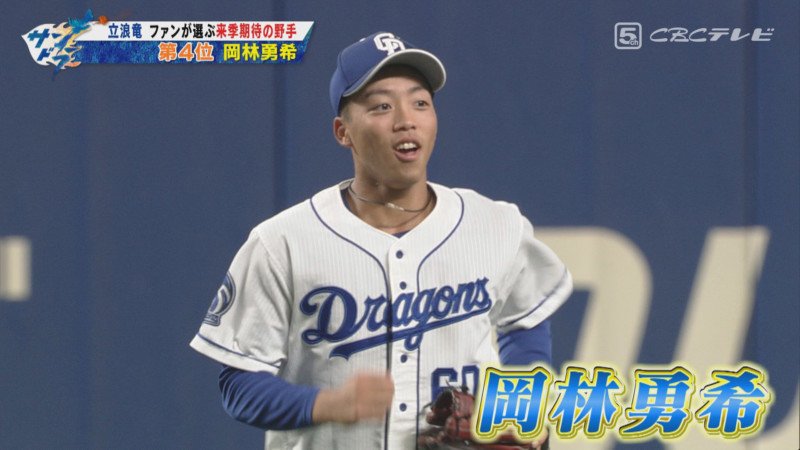 「サンデードラゴンズ」より岡林勇希選手©CBCテレビ