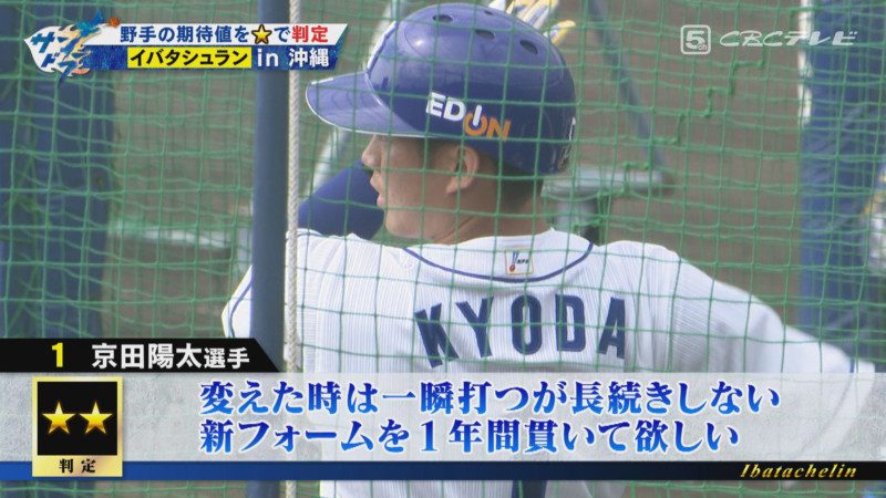 「サンデードラゴンズ」より京田陽太選手©CBCテレビ