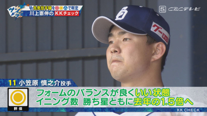 「サンデードラゴンズ」より小笠原慎之介投手©CBCテレビ