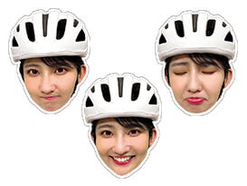 「友廣南実の自転車旅」新！顔切り抜きステッカー(4枚セット)