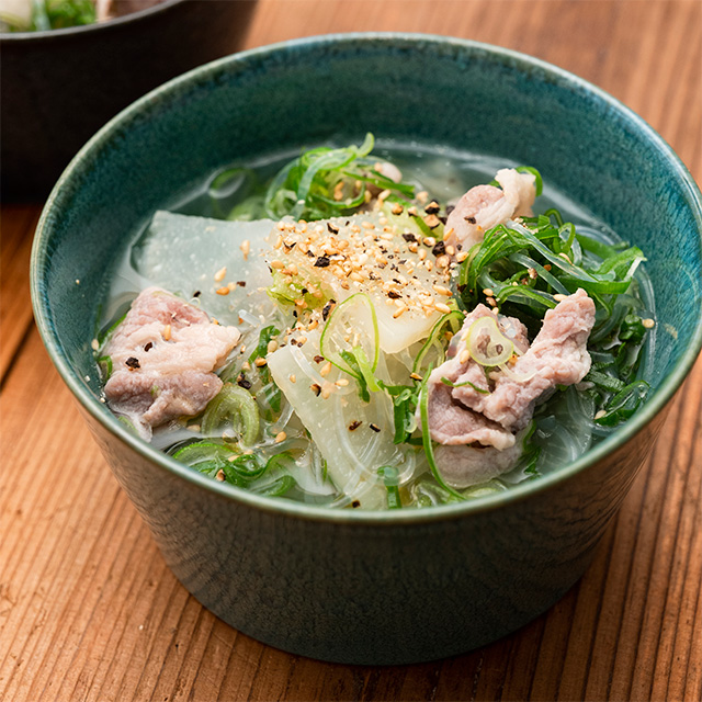 即席塩豚と大根のスープ