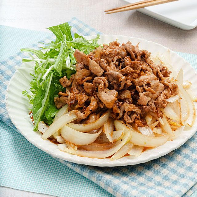 焼き玉ねぎの豚肉のっけ