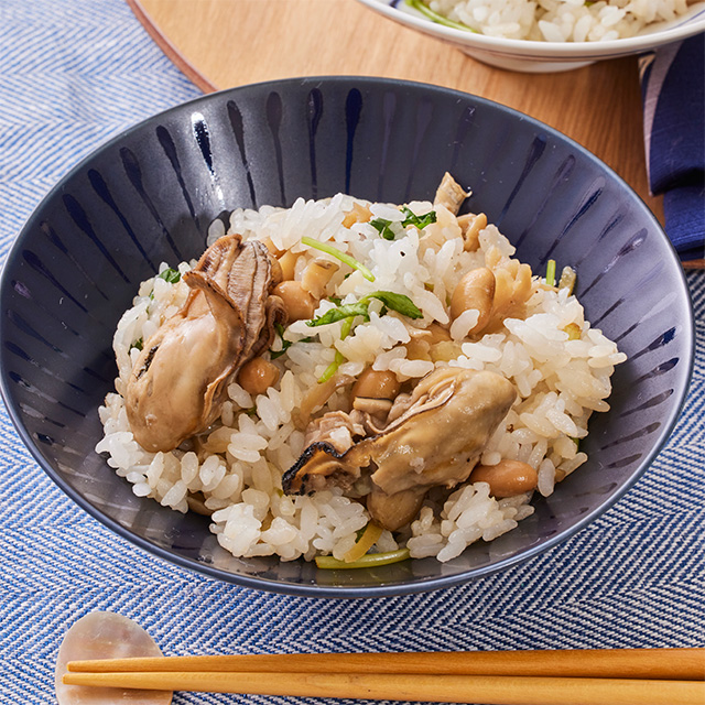 かきと大豆の混ぜごはん