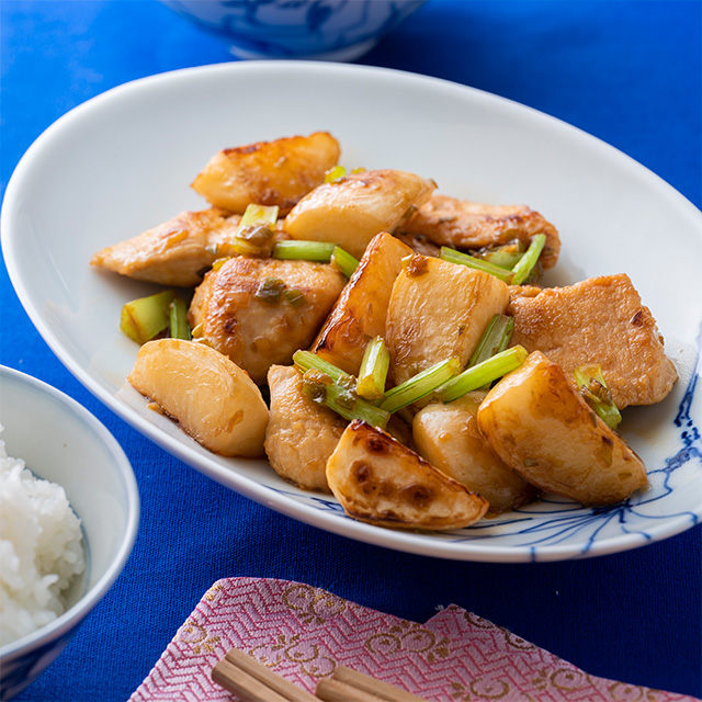 鶏肉とかぶの照り煮