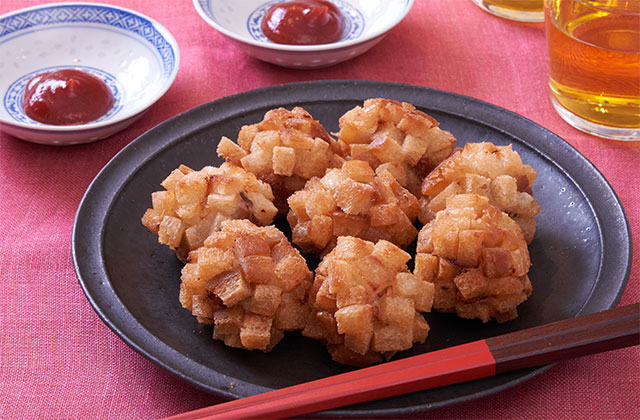 えびだんごのぼんぼり揚げ