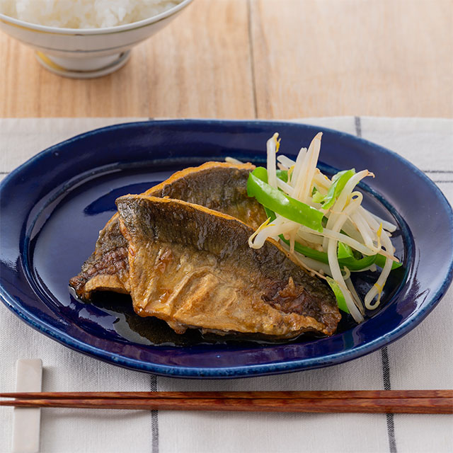 あじのカレーしょうゆ焼き・あじの骨せんべい