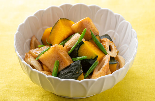 かぼちゃと高野豆腐の煮もの