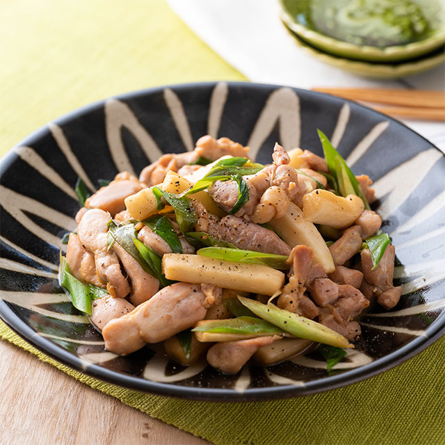 鶏肉と干し大根のレモンじょうゆ炒め