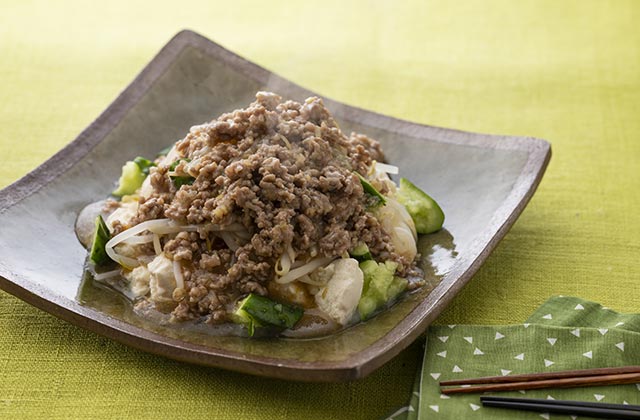 豆腐ともやしのそぼろあん