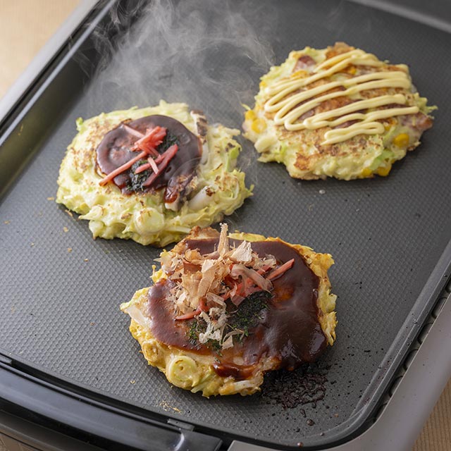 お好み焼き3種