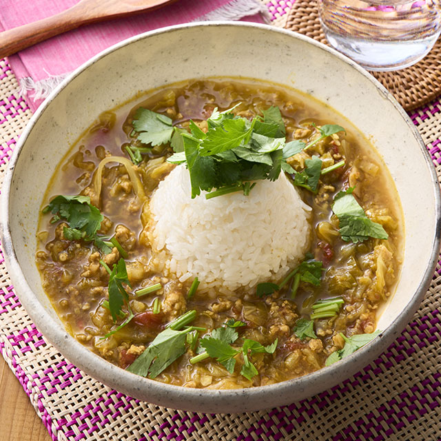 鶏ミンチとキャベツのスープカレー