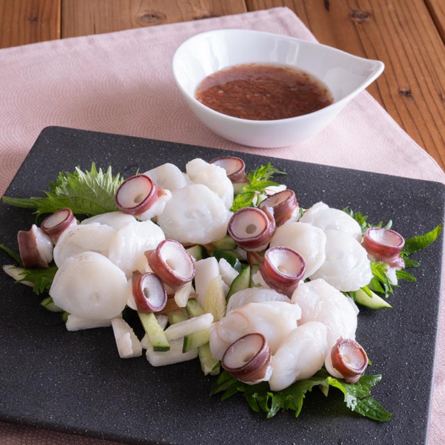 水だこの刺身 梅肉だれ