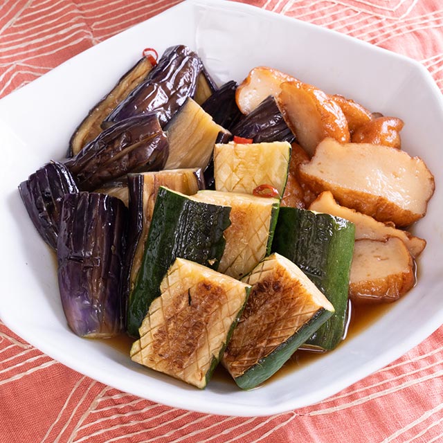 夏野菜とさつま揚げの焼きびたし