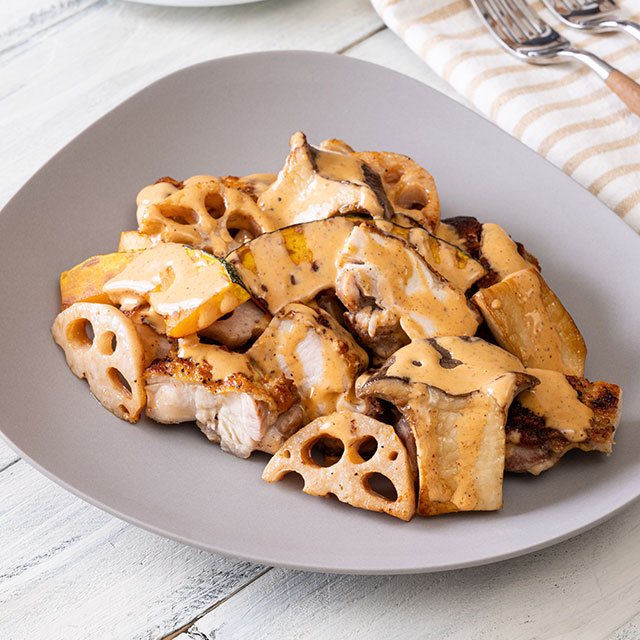 焼き野菜とカリカリチキンのサラダン