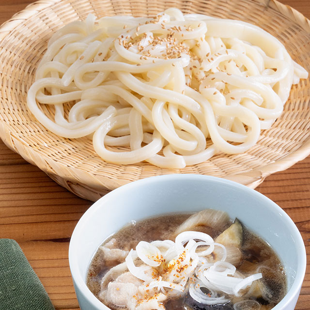 豚バラの肉汁つけうどん