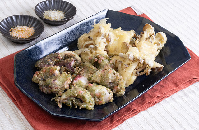 たこときのこの紅しょうが磯辺天