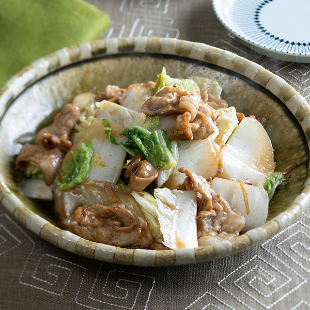 白菜と豚こまのシャキシャキ炒め
