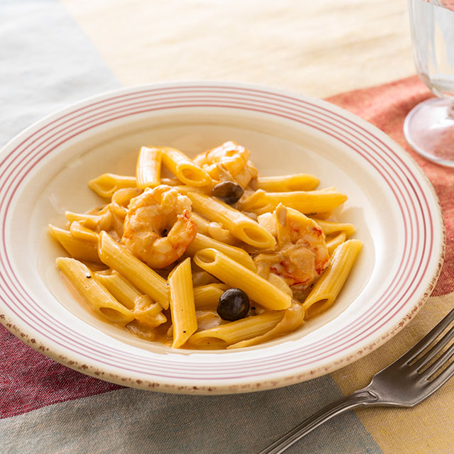 えびとペンネのビスクソース