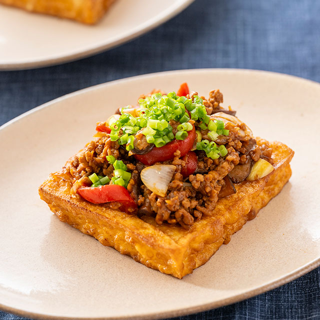 たっぷり肉みその厚揚げステーキ