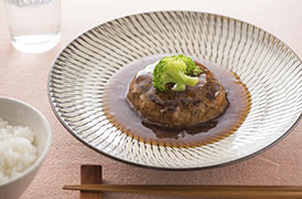 ごぼう入り煮込みハンバーグ