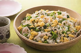 ちりめんじゃこと菜の花のばら寿司