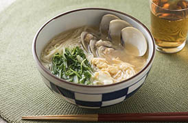 はまぐりのかき玉にゅうめん