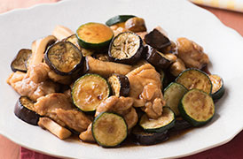 鶏肉と夏野菜のうまじょうゆ焼き