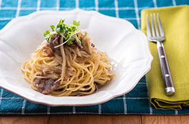 牛肉とごぼうの和風スパゲティ
