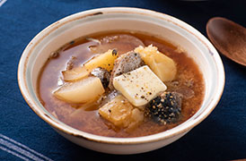 さば缶のみそバタースープ