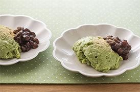 抹茶ミルクのレンジくずもち