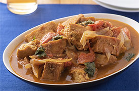 厚揚げの中華トマトカレー煮