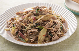 豚肉とみょうがのオイスターソース炒め