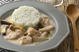 鶏肉ときのこのレモンクリーム煮