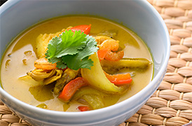 シーフードのココナッツカレー