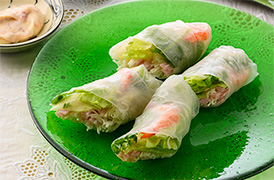 そうめんとえびの生春巻き