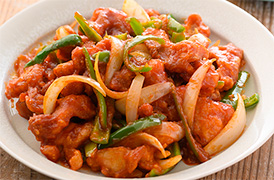 ピーマンと鶏肉の中華風ケチャップ炒め
