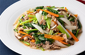 豚肉と小松菜のうま塩炒め