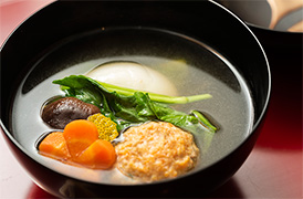 にんじんだんごの雑煮