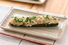 ズッキーニのそぼろみそ焼き