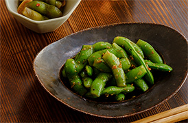 枝豆のにんにく黒酢漬け・ガーリック枝豆