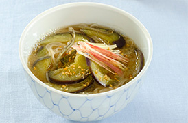 煮干しとなすのみそ汁にゅうめん