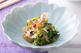 鶏ささ身とくらげのごま酢あえ