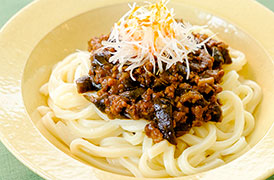 なすのジャージャーうどん