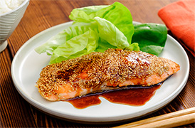 鮭のごまステーキ